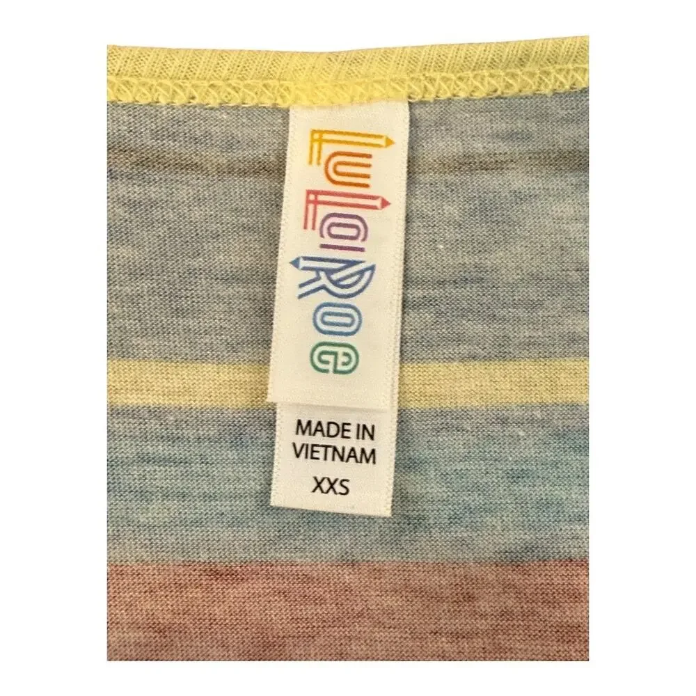 NEW LuLaRoe Women's XXS Striped Short Sleeve Classic T-Shirt Multicolor NWT‎ - Picture 4 of 8